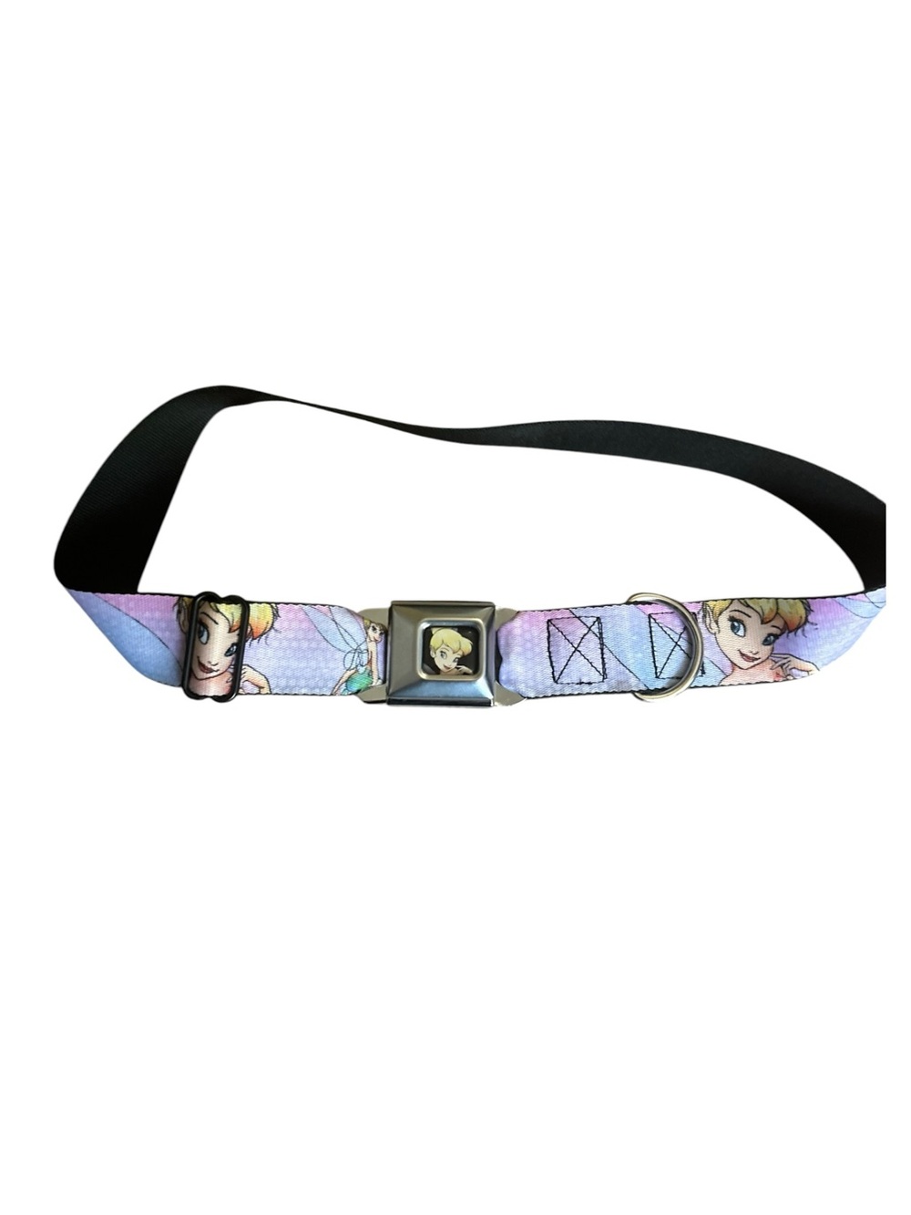 Buckle-Down Disney Tinker Bell Seatbelt Buckle Dog Collar– Large
